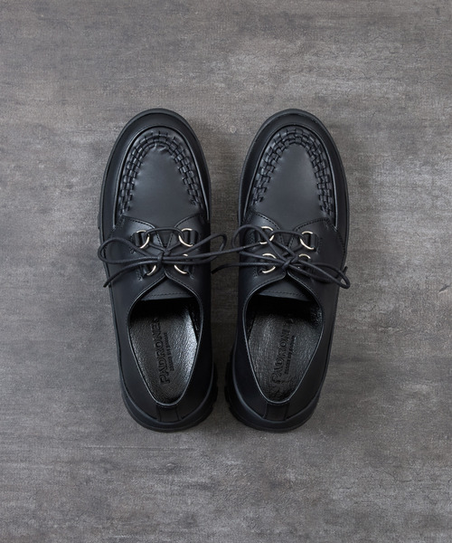 PADRONE(パドローネ)の「PADRONE パドローネ / INTERLACE SHOES with 884C Vibram 884Cビブラムソールレザーモカシンシューズ / PU8840-2012(ブーツ・メンズ・ブラック・43/42/41/40)」の15枚目の写真