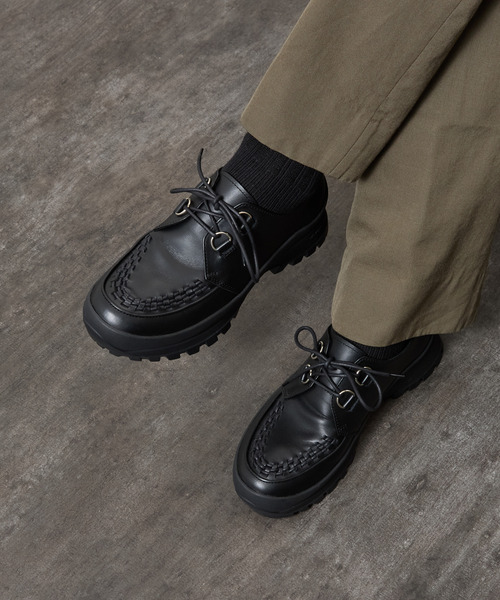 PADRONE(パドローネ)の「PADRONE パドローネ / INTERLACE SHOES with 884C Vibram 884Cビブラムソールレザーモカシンシューズ / PU8840-2012(ブーツ・メンズ・ブラック・43/42/41/40)」の16枚目の写真