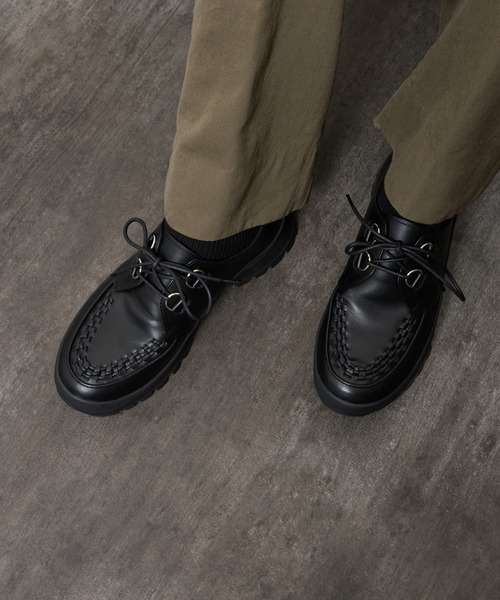PADRONE(パドローネ)の「PADRONE パドローネ / INTERLACE SHOES with 884C Vibram 884Cビブラムソールレザーモカシンシューズ / PU8840-2012(ブーツ・メンズ・ブラック・43/42/41/40)」の17枚目の写真