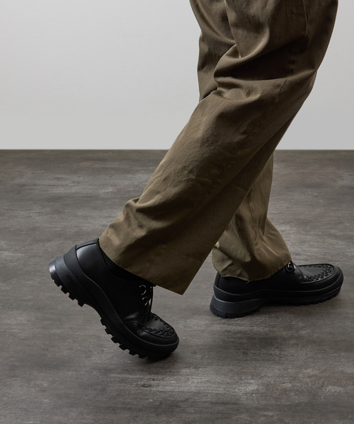 PADRONE(パドローネ)の「PADRONE パドローネ / INTERLACE SHOES with 884C Vibram 884Cビブラムソールレザーモカシンシューズ / PU8840-2012(ブーツ・メンズ・ブラック・43/42/41/40)」の19枚目の写真