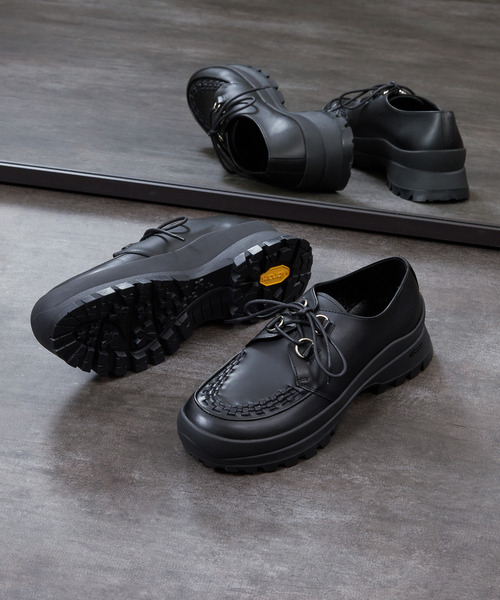PADRONE(パドローネ)の「PADRONE パドローネ / INTERLACE SHOES with 884C Vibram 884Cビブラムソールレザーモカシンシューズ / PU8840-2012(ブーツ・メンズ・ブラック・43/42/41/40)」の20枚目の写真