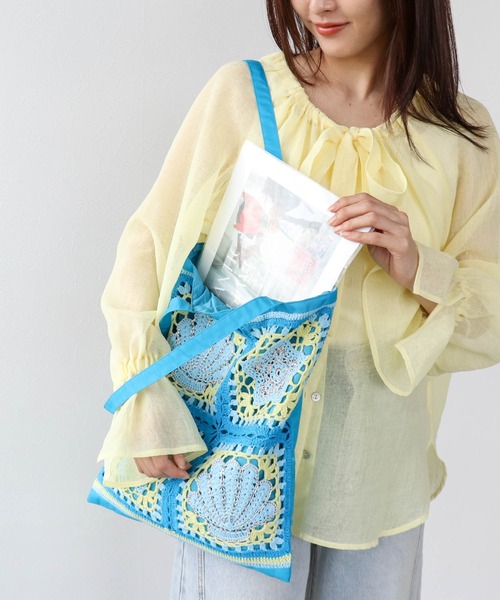 Three Four Time(スリーフォータイム)の「【casselini】クロシェトートBAG(トートバッグ・レディース・ブルー・FREE)」の7枚目の写真