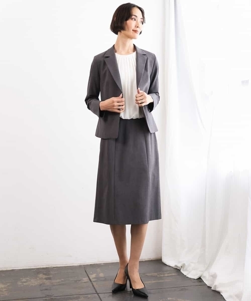 MICHEL KLEIN（ミッシェル・クラン）の「[セットアップ対応]ストレッチタイトスカート（スカート・レディース・ブラック/グレー・38）」の17枚目の写真