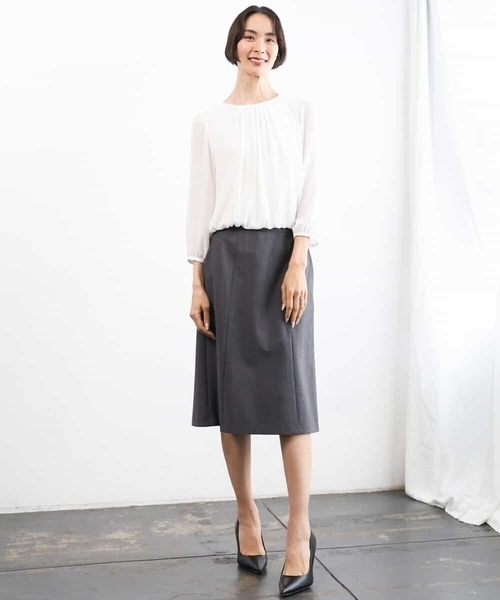 MICHEL KLEIN（ミッシェル・クラン）の「[セットアップ対応]ストレッチタイトスカート（スカート・レディース・ブラック/グレー・38）」の19枚目の写真