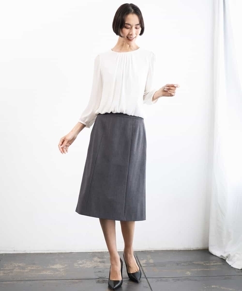 MICHEL KLEIN（ミッシェル・クラン）の「[セットアップ対応]ストレッチタイトスカート（スカート・レディース・ブラック/グレー・38）」の20枚目の写真
