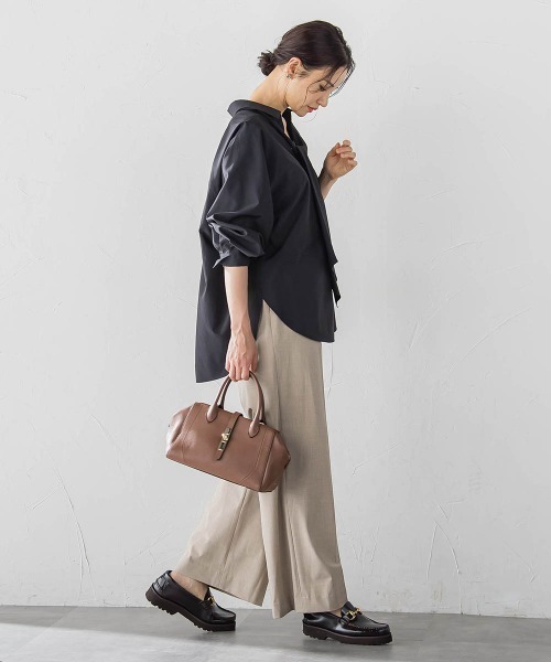 LAUTREAMONT(ロートレアモン)の「≪着こなし自由自在≫マルーデコットンタイプライターブラウス(シャツ/ブラウス・レディース・キャメル/ホワイト/ブラック/グリーン・9号)」の15枚目の写真