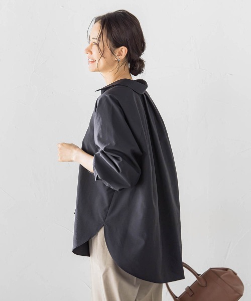 LAUTREAMONT(ロートレアモン)の「≪着こなし自由自在≫マルーデコットンタイプライターブラウス(シャツ/ブラウス・レディース・キャメル/ホワイト/ブラック/グリーン・9号)」の10枚目の写真