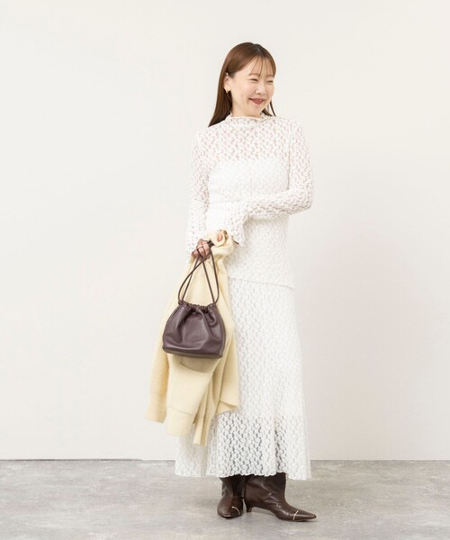 NOLLEY’S Sophi(ノーリーズソフィ)の「《セットアップ対応》ウォッシャブル起毛ストレッチマーメイドスカート(スカート・レディース・オフホワイト・36/38)」の2枚目の写真