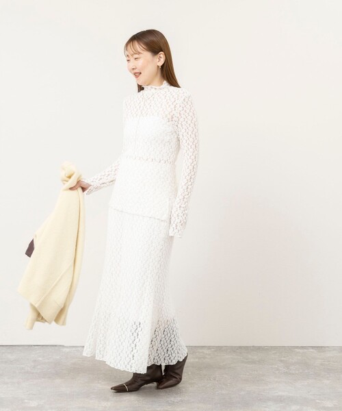 NOLLEY’S Sophi(ノーリーズソフィ)の「《セットアップ対応》ウォッシャブル起毛ストレッチマーメイドスカート(スカート・レディース・オフホワイト・36/38)」の3枚目の写真