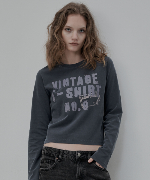 DEARMYDEER(ディアマイディア)の「ヴィンテージ NO.9 ロングスリーブTシャツ(ネイビー)(Tシャツ/カットソー・レディース・ネイビー・FREE)」の3枚目の写真