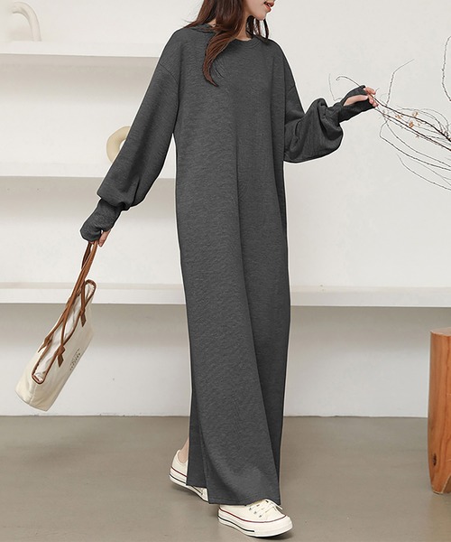 Doux Belle(ドゥーベル)の「スウェットロングワンピース(ワンピース・レディース・ブラック/ダークグレー/ライトグレー・LARGE/MEDIUM)」の11枚目の写真