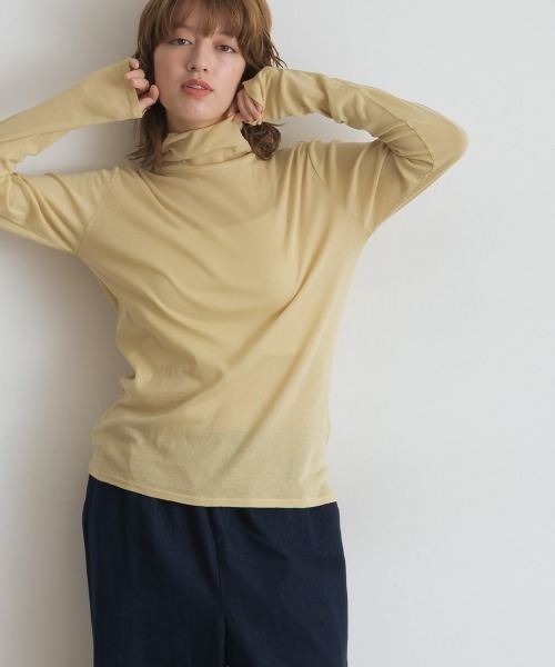 OMNES(オムネス)の「シアーコットンタートルネック(Tシャツ/カットソー・レディース・ライトグレー/ブラック/ホワイト/チャコールグレー/イエロー・FREE)」の22枚目の写真