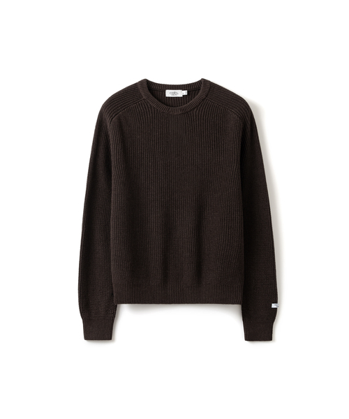 COSTUME O’CLOCK（コスチュームオクロック）の「[GIZA COTTON] ウォッシャブル ヘビー サドル ラウンドニット 全6色 COOSKT078（ニット/セーター・メンズ・グレー/チャコール/ネイビー/ブラウン/ブラック/オートミール・MEDIUM/LARGE）」の4枚目の写真