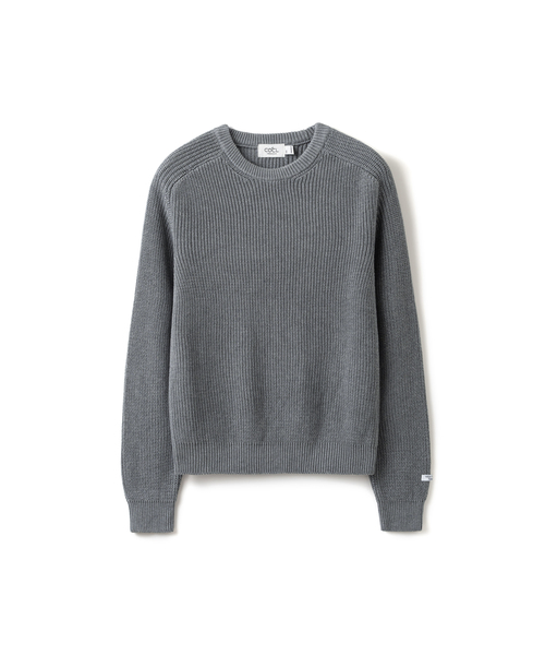 COSTUME O’CLOCK（コスチュームオクロック）の「[GIZA COTTON] ウォッシャブル ヘビー サドル ラウンドニット 全6色 COOSKT078（ニット/セーター・メンズ・グレー/チャコール/ネイビー/ブラウン/ブラック/オートミール・MEDIUM/LARGE）」の2枚目の写真