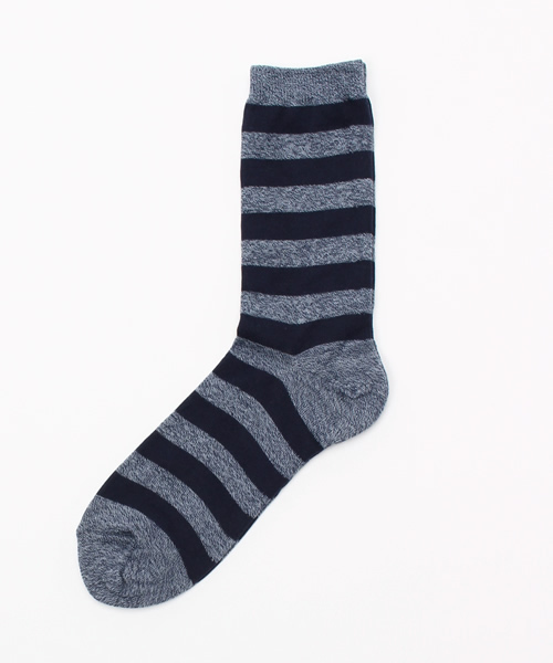 collex(コレックス)の「絹屋・父の日2重編SOX/ボーダー(ソックス/靴下)」|ネイビー