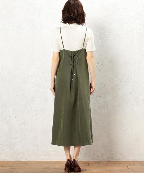 green label relaxing（グリーンレーベルリラクシング）の「■■■KF R/PパウダーPLN キャミワンピース◆（ワンピース・レディース・ブラック/オリーブ/ベージュ・FREE）」の15枚目の写真