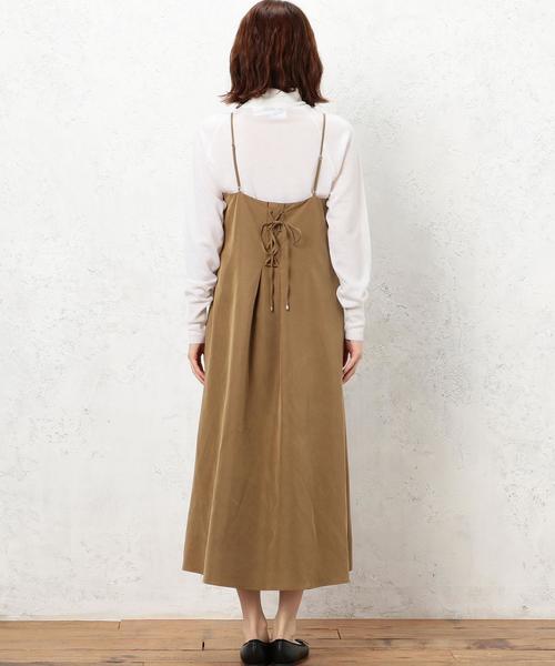 green label relaxing（グリーンレーベルリラクシング）の「■■■KF R/PパウダーPLN キャミワンピース◆（ワンピース・レディース・ブラック/オリーブ/ベージュ・FREE）」の6枚目の写真