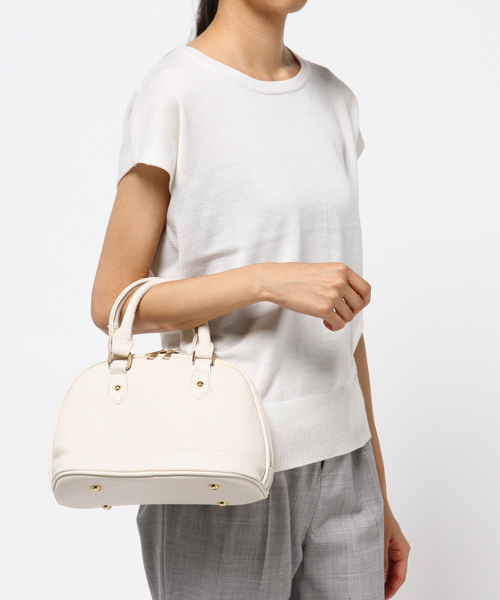 Pierrot（ピエロ）の「2way ラウンドミニバッグ（トートバッグ・レディース・キャメル/アイボリー/ネイビー・FREE）」の10枚目の写真