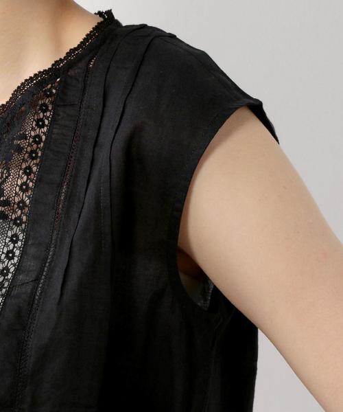 24SS✨ヌキテパ コットン ドビー スリーブレス シャーリングトップ 黒