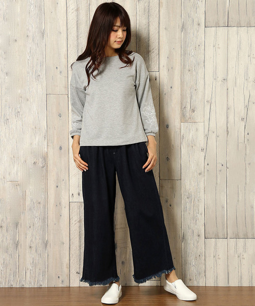 LBC(エルビーシー)の「デニムイージーパンツ (デニムパンツ・レディース・ブルー/ネイビー・LARGE/MEDIUM)」の10枚目の写真