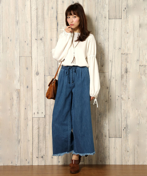LBC(エルビーシー)の「デニムイージーパンツ (デニムパンツ・レディース・ブルー/ネイビー・LARGE/MEDIUM)」の16枚目の写真