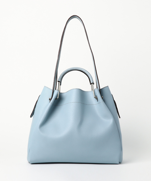 NATURAL BEAUTY BASIC（ナチュラルビューティーベーシック）の「メタルハンドルタックショルダーバッグ（ショルダーバッグ・レディース・ホワイト/ベージュ/ブルー/ホワイト系その他/ブルー系その他/クリアブルー・ﾌﾘ-）」の6枚目の写真