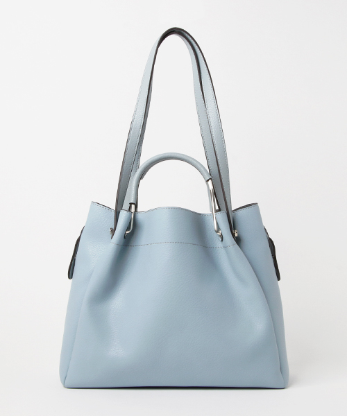 NATURAL BEAUTY BASIC（ナチュラルビューティーベーシック）の「メタルハンドルタックショルダーバッグ（ショルダーバッグ・レディース・ホワイト/ベージュ/ブルー/ホワイト系その他/ブルー系その他/クリアブルー・ﾌﾘ-）」の5枚目の写真