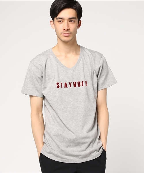 JACKROSE（ジャックローズ）の「STAYHOOD･発光VネックTシャツ（Tシャツ/カットソー・メンズ・ホワイト/グレー/ブラック・M/L）」の3枚目の写真