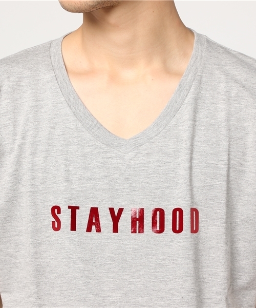 JACKROSE（ジャックローズ）の「STAYHOOD･発光VネックTシャツ（Tシャツ/カットソー・メンズ・ホワイト/グレー/ブラック・M/L）」の6枚目の写真