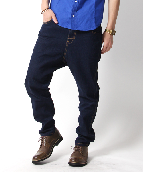 Rocky Monroe（ロッキーモンロー）の「ライトオンスストレッチサルエルデニムパンツ（デニムパンツ・メンズ・インディゴブルー/ブラック/ブルー系その他/ベージュ/ホワイト/ブルー系その他2・3/2/4/1）」の4枚目の写真