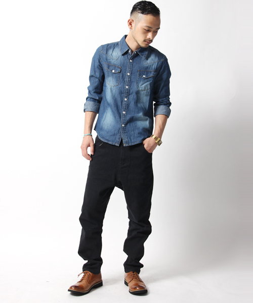 Rocky Monroe（ロッキーモンロー）の「ライトオンスストレッチサルエルデニムパンツ（デニムパンツ・メンズ・インディゴブルー/ブラック/ブルー系その他/ベージュ/ホワイト/ブルー系その他2・3/2/4/1）」の19枚目の写真