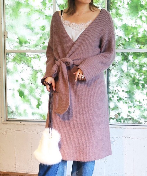 TODAYFUL(トゥデイフル)の「カシュクールニットドレス(ワンピース・レディース・レッド系その他/ラベンダー・FREE)」の19枚目の写真