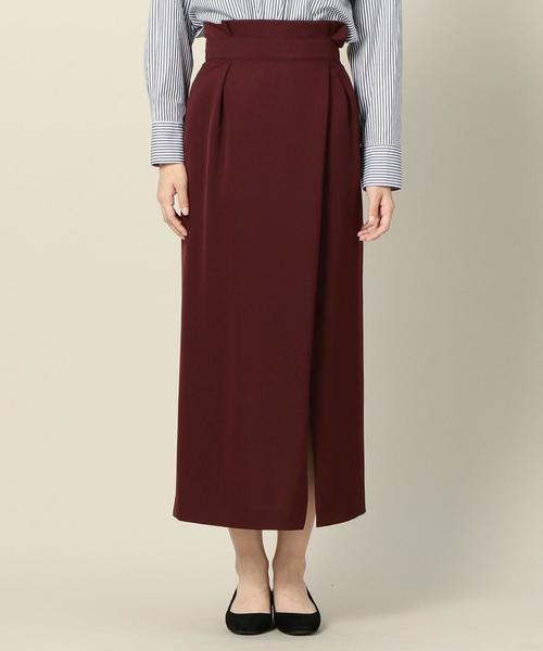 BEAUTY&YOUTH UNITED ARROWS（ビューティーアンドユースユナイテッドアローズ）の「BY タックスリットハイウエストスカート ◆（スカート・レディース・ブラック/ワインレッド・MEDIUM/SMALL）」の4枚目の写真