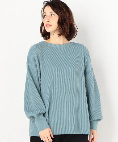 Another Edition（アナザーエディション）の「12G畦ボートネックプルオーバー（ニット/セーター・レディース・ライトブルー/ブラック/イエロー/モカ・フリー）」の4枚目の写真