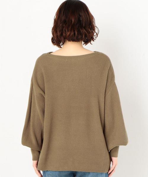 Another Edition（アナザーエディション）の「12G畦ボートネックプルオーバー（ニット/セーター・レディース・ライトブルー/ブラック/イエロー/モカ・フリー）」の5枚目の写真