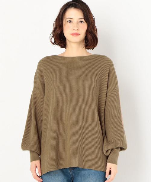 Another Edition（アナザーエディション）の「12G畦ボートネックプルオーバー（ニット/セーター・レディース・ライトブルー/ブラック/イエロー/モカ・フリー）」の6枚目の写真