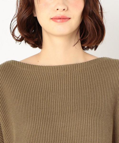 Another Edition（アナザーエディション）の「12G畦ボートネックプルオーバー（ニット/セーター・レディース・ライトブルー/ブラック/イエロー/モカ・フリー）」の9枚目の写真