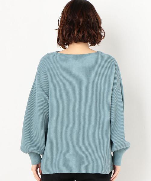 Another Edition（アナザーエディション）の「12G畦ボートネックプルオーバー（ニット/セーター・レディース・ライトブルー/ブラック/イエロー/モカ・フリー）」の16枚目の写真