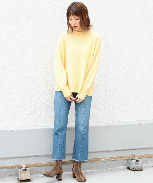 Another Edition（アナザーエディション）の「12G畦ボートネックプルオーバー（ニット/セーター・レディース・ライトブルー/ブラック/イエロー/モカ・フリー）」の18枚目の写真