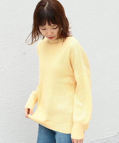 Another Edition（アナザーエディション）の「12G畦ボートネックプルオーバー（ニット/セーター・レディース・ライトブルー/ブラック/イエロー/モカ・フリー）」の21枚目の写真