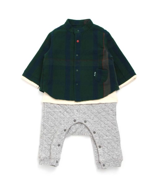 BREEZE(ブリーズ)の「男の子着せ込み風カバーオール(ロンパース・キッズ・レッド/グリーン・70/80)」の2枚目の写真