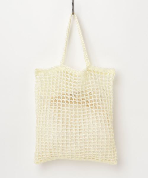 Casselini（キャセリーニ）の「スクエアネットトート（トートバッグ・レディース・ブラック/ブラウン/レッド/グリーン/アイボリー・FREE）」の2枚目の写真