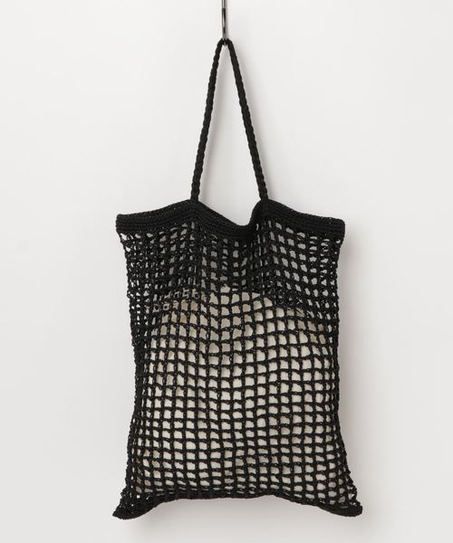 Casselini（キャセリーニ）の「スクエアネットトート（トートバッグ・レディース・ブラック/ブラウン/レッド/グリーン/アイボリー・FREE）」の7枚目の写真