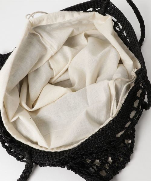 Casselini（キャセリーニ）の「スクエアネットトート（トートバッグ・レディース・ブラック/ブラウン/レッド/グリーン/アイボリー・FREE）」の6枚目の写真