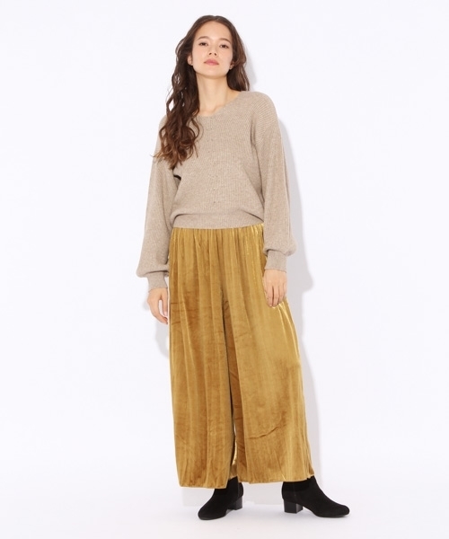 niko and...（ニコアンド）の「ベロアプリーツガウチョパンツ（その他パンツ・レディース・ブルー/ブラウン/ブラック/キャメル・FREE）」の8枚目の写真