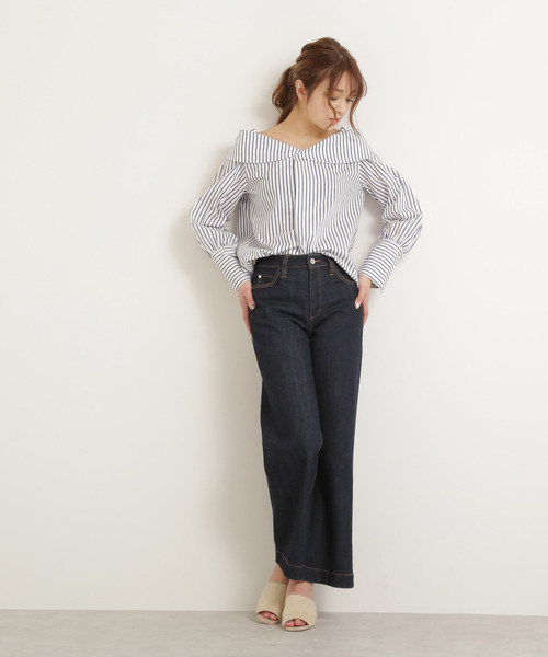 FREE'S MART（フリーズマート）の「◆ベーシックワイドデニム（デニムパンツ・レディース・ブルー系その他/ダークネイビー・X-SMALL/SMALL/MEDIUM）」の8枚目の写真