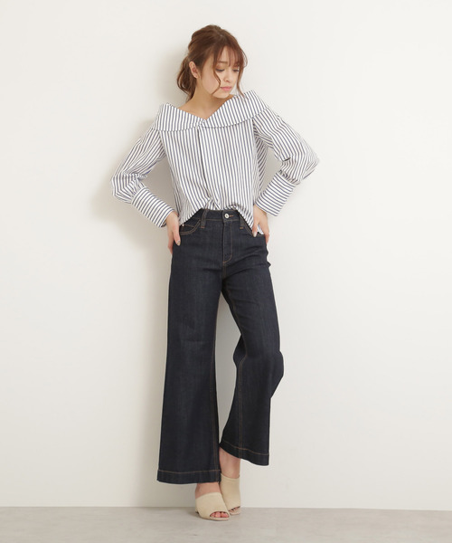 FREE'S MART（フリーズマート）の「◆ベーシックワイドデニム（デニムパンツ・レディース・ブルー系その他/ダークネイビー・X-SMALL/SMALL/MEDIUM）」の9枚目の写真