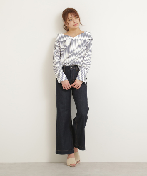 FREE'S MART（フリーズマート）の「◆ベーシックワイドデニム（デニムパンツ・レディース・ブルー系その他/ダークネイビー・X-SMALL/SMALL/MEDIUM）」の4枚目の写真