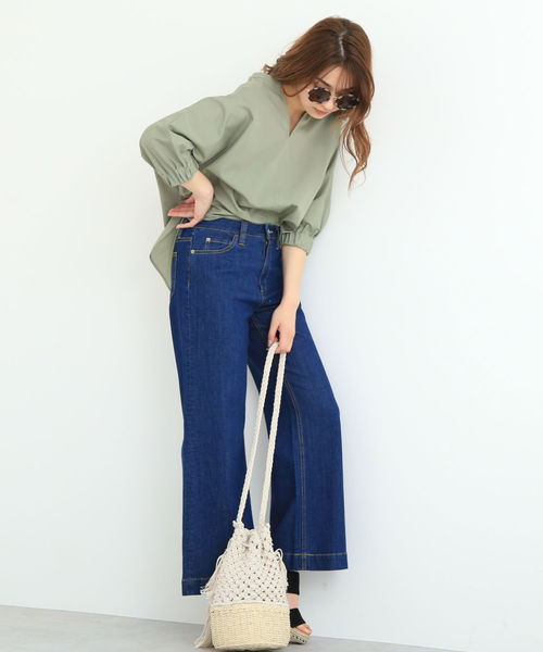 FREE'S MART（フリーズマート）の「◆ベーシックワイドデニム（デニムパンツ・レディース・ブルー系その他/ダークネイビー・X-SMALL/SMALL/MEDIUM）」の11枚目の写真