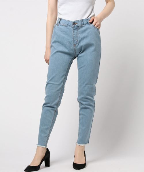 PUNYUS(プニュズ)の「クロップドスキニーパンツ(デニムパンツ・レディース・ブラック/インディゴブルー/ライトインディゴブルー・1/2/4/3)」の3枚目の写真